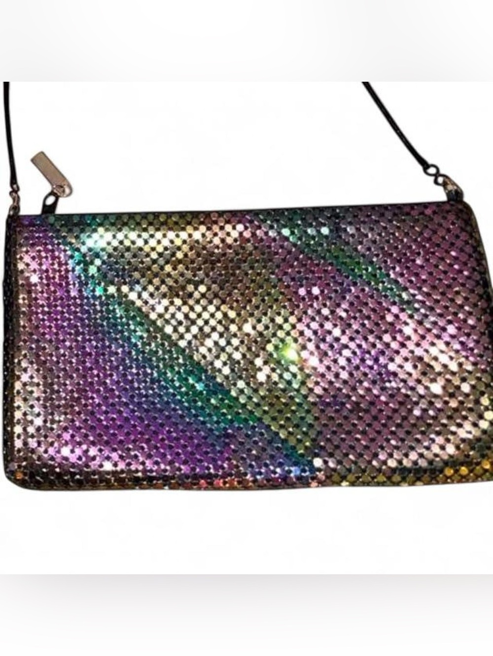 Iridescent Metal Mesh crossbody Evening Bag -